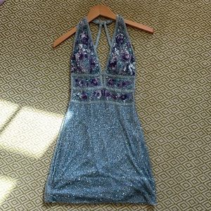 primavera couture mini beaded dress
